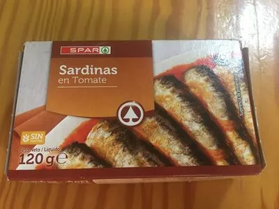 Sardinas en tomate Spar 120g, code 8480013034971