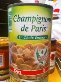 Champignons de Paris 1er Choix Emincés Dia 400 g, code 8480017023605