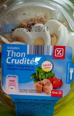 Salades thon crudités Dia 250 g, code 8480017124838