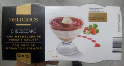 Delicious cheesecake con mermelada de fresa y galleta Dia 180 g (2x90g), code 8480017153760