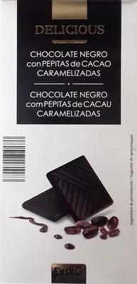 Delicious chocolate negro con pepitas de cacao caramelizadas Dia 100 g, code 8480017181183