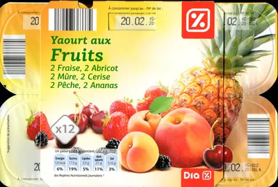 Yaourts aux Fruits (12 pots) Dia 1,5 kg [2 x (6 x 125 g)], code 8480017363374