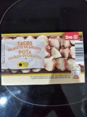 Tacos pota en aceite de girasol Dia 72 gr, code 8480017512635