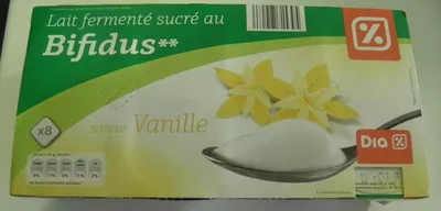 Lait fermenté sucré au bifidus saveur Vanille (x 8) Dia 1 kg (8 x 125 g), code 8480017715395