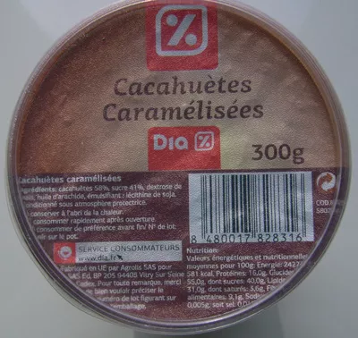 Cacahuètes caramélisées Dia 300 g, code 8480017828316