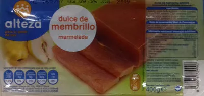 Dulce de membrillo Alteza, Euromadi Ibérica S.A. 400 g, code 8480024739902