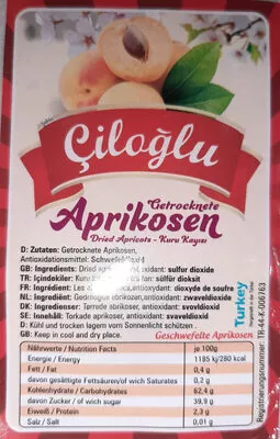 Abricots secs Ciloglu 300 g, code 8697436551774
