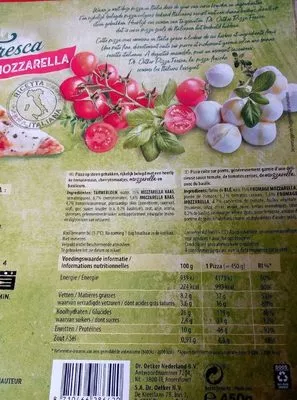 Pizza fresca mozzarella dr. oetker 450 g, code 8710466286420