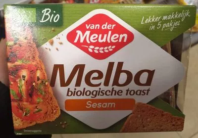 Melba biologische toast sesam Van der Meulen 100 g, code 8710649121043