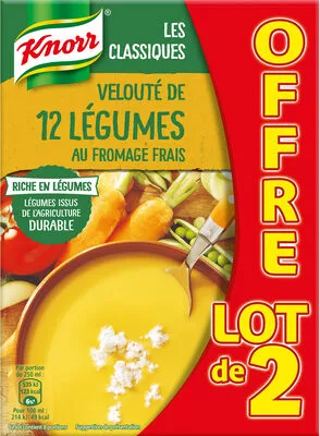 Knorr Velouté de Légumes Fromage Frais Lot 2x1L Knorr 2000 ml, code 8710908948152