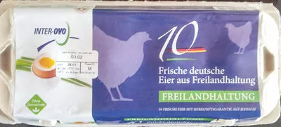 Frische deutsche Eier aus Freilandhaltung Inter-Ovo 10, code 8711183006155