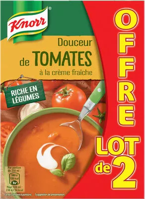 Knorr Soupe Douceur de Tomates à la Crème Fraîche 1l Lot x 2 Knorr 2000 ml, code 8711200361069