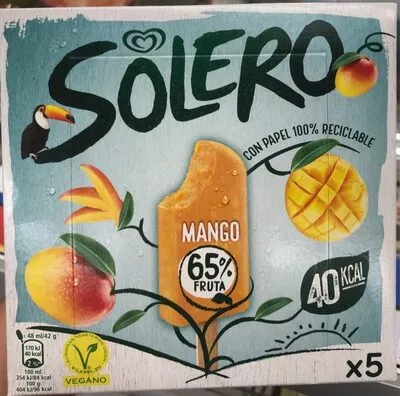 Helado de sorbete de mango con trocitos de mango Solero 5 x 240 ml, code 8711327339422