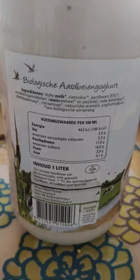 Biologische aardbeienyoghurt Weerribben Zuivel 1L, code 8711521012046