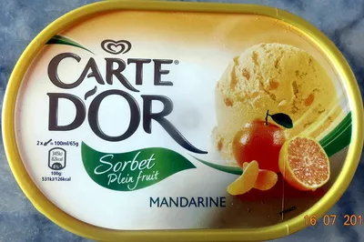 Sorbet plein fruit, mandarine Carte d'Or, Unilever 650 g (1000 ml), code 8712100808517