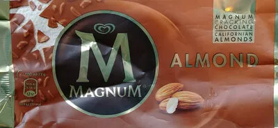 Ice cream with vanilla from Madagascar coated with milk chocolate (29%) and almonds (5%) Magnum, Unilever 73 g, code 8712100837890