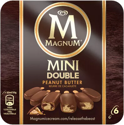 Magnum Glace Batonnet Mini Double Peanut Butter Magnum 6 x 60 ml (300 g), code 8712100857645