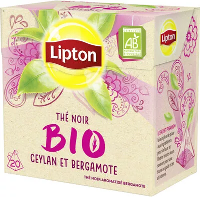 Lipton Bio Thé Noir Ceylan et Bergamote 20 Sachets Lipton,  Unilever 30 g, code 8712423035089
