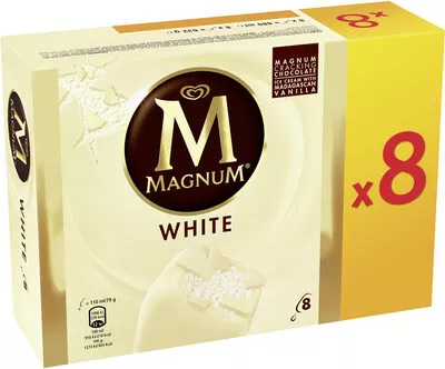 Magnum Glace Bâtonnet Chocolat Blanc 8x110ml Magnum 632 g, code 8712566328444