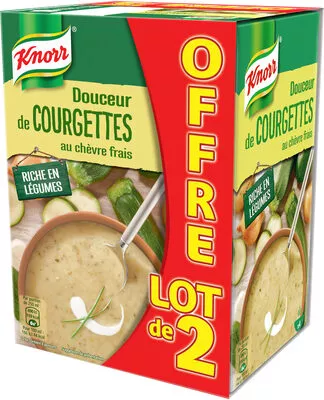 Knorr Riche en Légumes Soupe Liquide Courgettes et Chèvre Frais 2x1l Knorr, Unilever 2000 ml, code 8712566431908