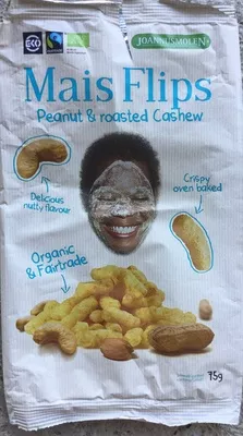 Mais flips - peanut & roasted cashew Joannusmolen 75 g, code 8713445070041