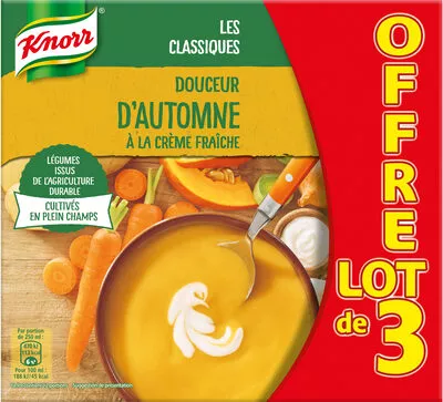 Knorr Soupe Liquide Douceur d'Automne à la Crème Fraîche Brique Lot 3x1L Knorr 3000 ml, code 8714100270691