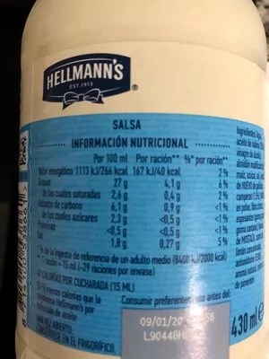 Mayonesa Light Hellmann's 430 ml, code 8714100538661