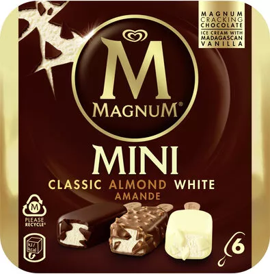 MAGNUM Glace Bâtonnet Mini Classic, Amande & Chocolat Blanc 6x55ml Magnum,  Glace: Magnum 266 g, code 8714100635698