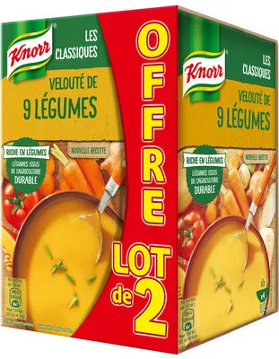 Knorr Soupe Veloutée aux 9 Légumes 1L lot de2 Knorr 2000 ml, code 8714100766590