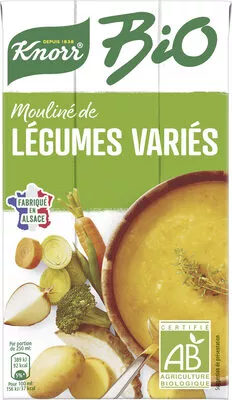 Knorr Soupe Liquide Mouliné Bio de Légumes Variés Brique 1l Knorr 1000 ml, code 8714100769966