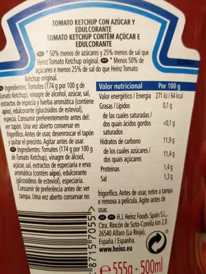 Tomato Ketchup 50% Heinz 555 g, code 87157055