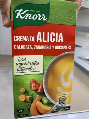 Crema de Alicia con calabaza, zanahoria y guisantes Knorr , code 8717163889091