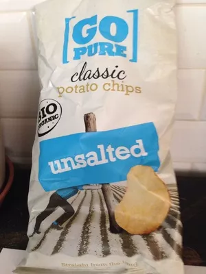 Classic potato chips unsalted Go pure 125 g, code 8718781200213