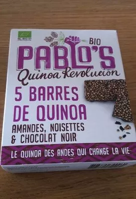 Barre au quinoa, amandes, noisettes et chocolat noir Pablo's Quinoa Revolution 25g, code 8718885744460