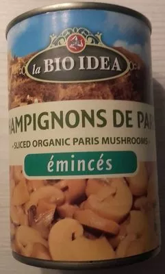 Champignons de Paris émincés La Bio Idea 400 g (égoutté : 230 g) 425 ml, code 8718976015905