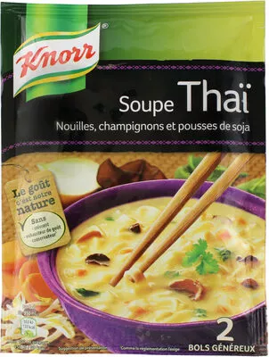Knorr Soupe Déshydratée Thaï Nouilles Champignons Pousses de Soja 69g Knorr, Unilever 69 g, code 8722700027775