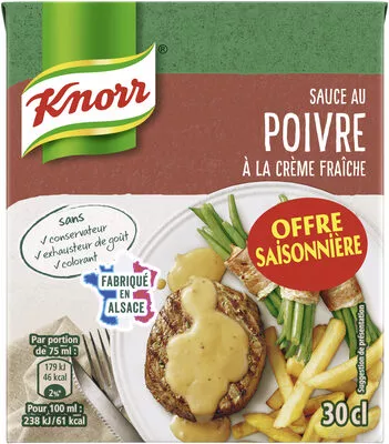 Knorr Sauce Poivre à la Crème Fraîche 30cl Offre Saisonnière Knorr, Unilever 300 ml, code 8722700035961