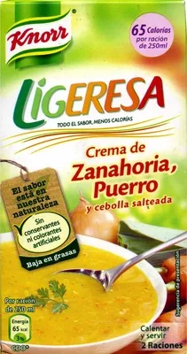 Crema de zanahoria, puerro y cebolla Ligeresa, Knorr 500 ml, code 8722700090335