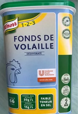 Knorr 123 Fonds de Volaille Faible Teneur en Sel 1kg jusqu'à Knorr, Unilever Food Solutions 66 l (1000 g), code 8722700109907