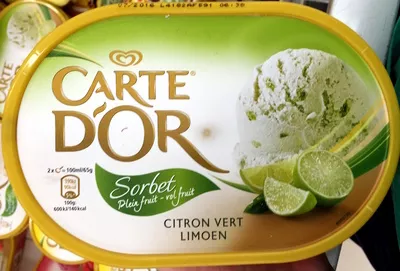 Sorbet Citron Vert Carte d'Or, Unilever, Miko 1 L, 650 g, code 8722700452539