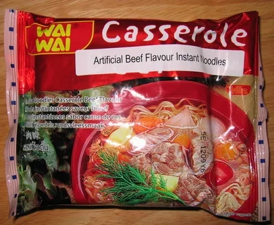 Instant Noodles Casserole Beef Flavour Wai Wai, Thai Preserved Food Factory Co. Ltd., ไวไว 60 g, code 8850100002488
