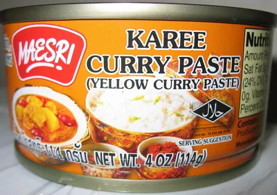 Maesri, yellow curry paste Maesri, ตราแม่ศรี,   Namprik Maesri Ltd.  Part 4 oz (114 g), code 8850539240406