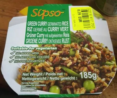 Riz Germé au Curry Vert Sipso 185 g, code 8858713001089