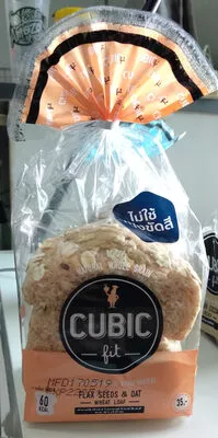 ขนมปังโฮลวีทแฟล๊กซ์ซีดส์และข้าวโอ๊ต ตราคิวบิก คิวบิก, cubic 120 g, code 8858894100427