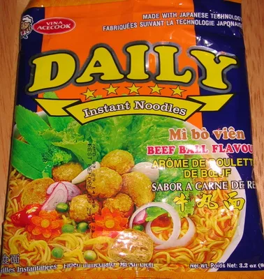 Instant Noodles Beef Ball Flavor Daily, Vina Acecook 90 g, code 8934563706180