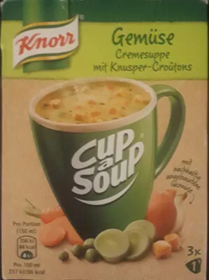 Gemüse Cremesuppe mit Knusper-Croutons Knorr 3 x 17 g, code 9000275406317