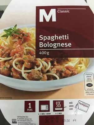Spaghetti bolognese M-Classic, Migros 400 g, code 9005545001674