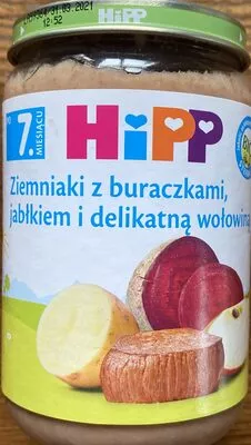 Ziemniaki z buraczkami, jabłkiem i wołowiną Hipp 220 g, code 9062300126638