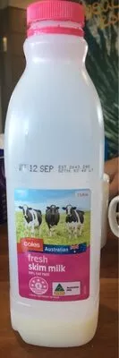 Fresh skim milk Coles , code 9300601192656
