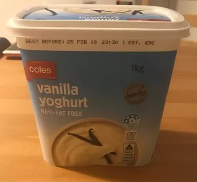 Vanilla yoghurt Coles , code 9300601209996